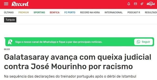 <p><strong>RECORD: "Galatasaray'dan Jose Mourinho'ya ırkçılık davası"</strong></p>
