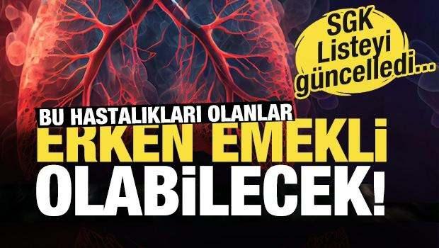 <p><strong><span style="color:#B22222">BU HASTALIKLARA SAHİP OLANLAR ERKEN EMEKLİ OLABİLECEK!</span></strong></p>