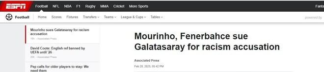 <p><strong>ESPN: "Mourinho ırkçılık suçlaması için Galatasaray'a dava açtı"</strong></p>
