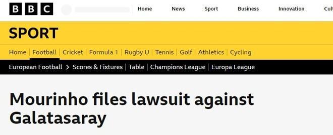 <p><strong>BBC: "Mourinho, Galatasaray'a dava açtı"</strong></p>