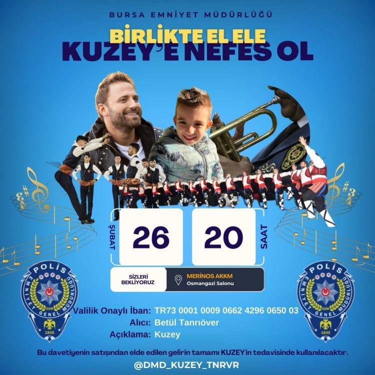<p><strong>Diyarbakır</strong>'a <strong>1300</strong> kilometre uzaklıktaki <strong>Bursa Emniyet Müdürlüğü</strong>'nde, <strong>DMD </strong>hastası çocuğa destek olmak için, <strong>'Birlikte el ele Kuzey'e nefes ol'</strong> sloganıyla, Atatürk Kongre Kültür Merkezi'nde, Emniyet Korosu'nun sahneye çıktığı konser düzenledi.</p>

<p> </p>
