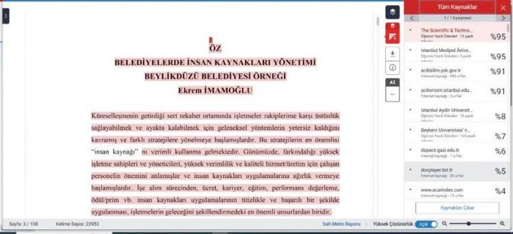 <p>Yeniakit’in haberine göre İmamoğlu’nun yüksek lisans tezi de çalıntı çıktı.<strong> </strong></p>