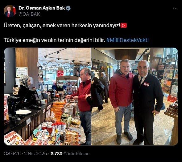 <p><span style="color:#A52A2A"><strong>BAKAN BAK: ÜLKEMİZİN GELECEĞİNE VE MİLLETİMİZİN EMEĞİNE DOĞRUDAN ZARAR VERECEK BU HAREKET, BOYKOT DEĞİL MİLLİ ZARARDIR</strong></span></p>
<p> </p>
<p>Gençlik ve Spor Bakanı Osman Aşkın Bak, İstanbul Büyükşehir Belediyesine (İBB) yönelik yolsuzluk soruşturması sonrası başlatılan boykot çağrılarına tepki gösterdi</p>