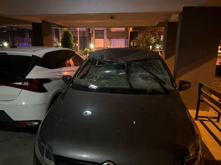 <p>Bahçedeki çam ağaçlarından bazıları da kuvvetli rüzgar nedeniyle devrildi. </p>
