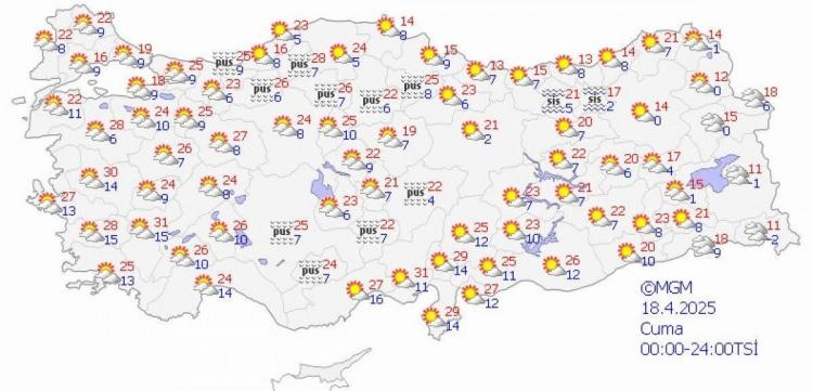 <p><strong>SICAKLIKLAR MEVSİM NORMALLERİNDE SEYREDECEK</strong></p>
<p><br />
Hava sıcaklıklarının, Ülkemiz genelinde artacağı, batı kesimlerde mevsim normalleri üzerinde, doğu kesimlerde mevsim normalleri civarında seyredeceği tahmin ediliyor.</p>
<p>Rüzgarın genellikle kuzey yönlerden, hafif, ara sıra orta kuvvette esmesi bekleniyor.</p>