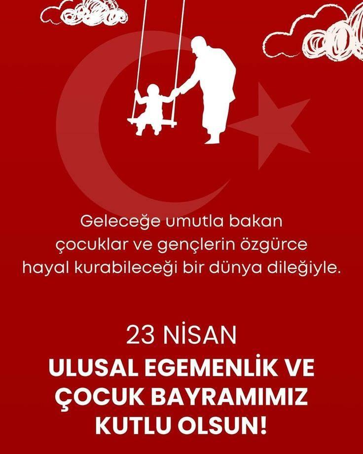 <p><strong>DEMET AKBAĞ</strong></p>

<p>Geleceğe umutla bakan çocuklar ve gençlerin özgürce hayal kurabileceği bir dünya dileğiyle... 23 Nisan Ulusal Egemenlik ve Çocuk Bayramı kutlu olsun.</p>
