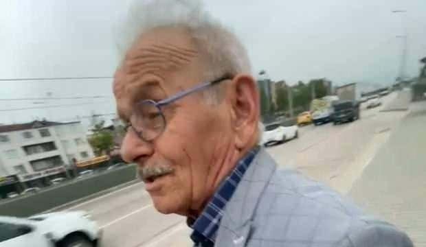 <p>Cadde üstünde bir sağa bir sola yürüyen Hasan Akgül'ün o sırada torunu ile kurduğu diyalog da görüntülere yansıdı.</p>