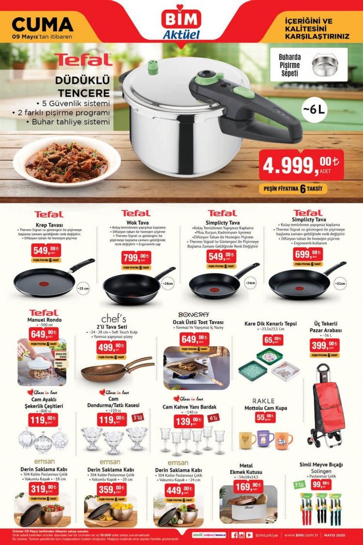 <p> </p>
<p> </p>
<p>• <strong>Tefal Düdüklü Tencere</strong> – 4.999 TL<br />
• <strong>Tefal Krep Tavası</strong> – 549 TL<br />
• <strong>Tefal Wok Tava</strong> – 799 TL<br />
• <strong>Tefal Simplicity Tava</strong> – 549 TL<br />
• <strong>Tefal Simplicity Tava (Thermo-Signal)</strong> – 699 TL<br />
• <strong>Tefal Manuel Rondo</strong> – 649 TL<br />
• <strong>Chef's Tava Seti</strong> – 499 TL<br />
• <strong>Bonera Ocak Üstü Tost Tavası</strong> – 649 TL<br />
• <strong>Kare Dik Kenarlı Tepsi</strong> – 65 TL<br />
• <strong>Üç Tekerli Pazar Arabası</strong> – 399 TL<br />
• <strong>Emsan Derin Saklama Kabı</strong> – 319 TL<br />
• <strong>Emsan Derin Saklama Kabı</strong> – 359 TL</p>