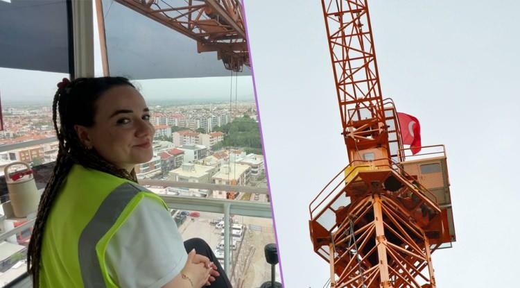 Genç kadın mühendislik kariyerini bırakıp vinç operatörü oldu