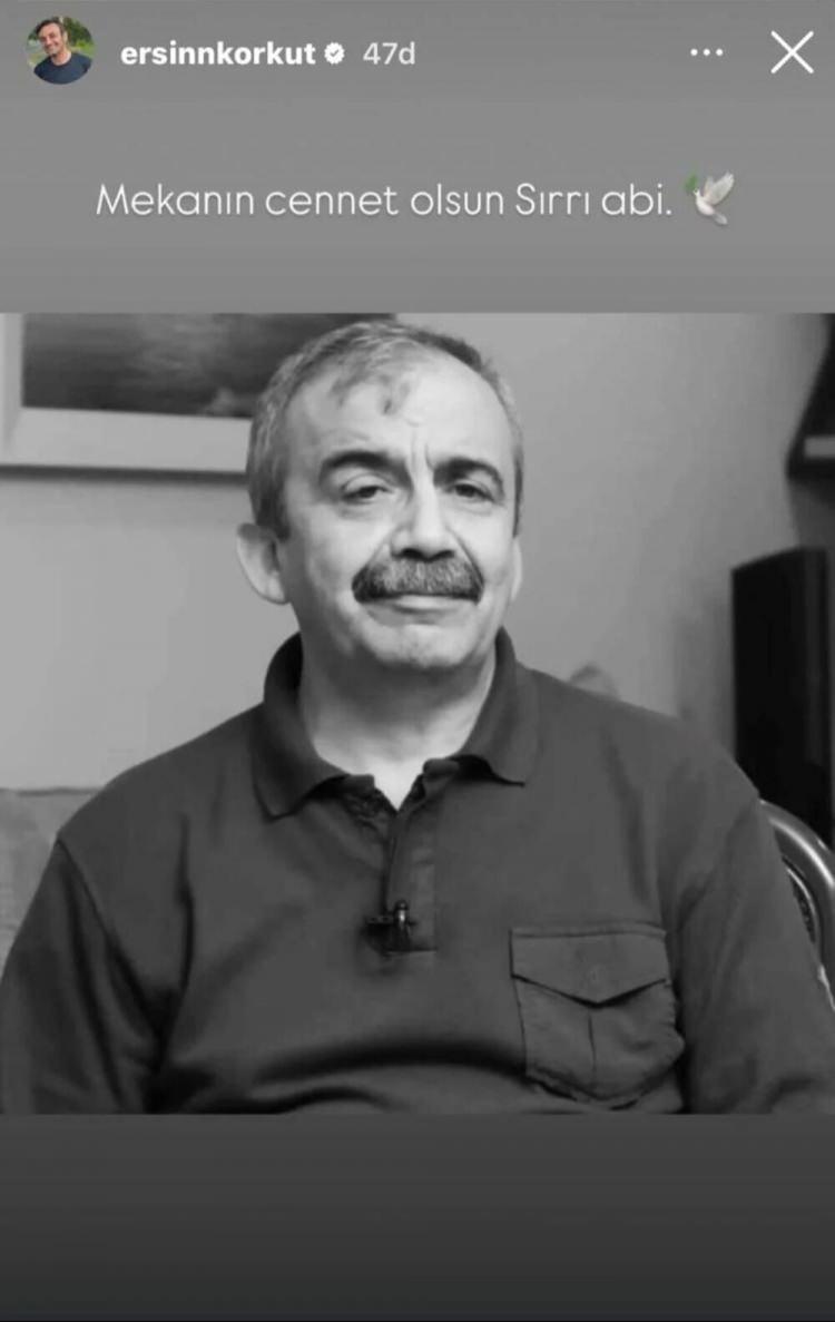 <p><strong>ERSİN KORKUT</strong></p>

<p>"Mek&acirc;nın cennet olsun Sırrı ağabey..."</p>
