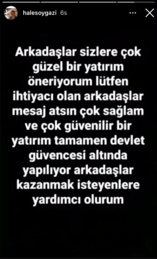 <p><span style="color:#800000"><strong>HESABINDAN PAYLAŞIM YAPILDI</strong></span></p>
<p><span style="color:#000000">Usta oyuncunun hesabından yapılan paylaşımda <em><strong>"Arkadaşlar sizlere çok güzel bir yatırım öneriyorum, lütfen ihtiyacı olan arkadaşlar mesaj atsın. Çok sağlam ve çok güvenilir bir yatırım, tamamen devlet güvencesi altında yapılıyor. Arkadaşlar kazanmak isteyenlere yardımcı olurum"</strong></em> ifadeleri yer aldı. </span></p>