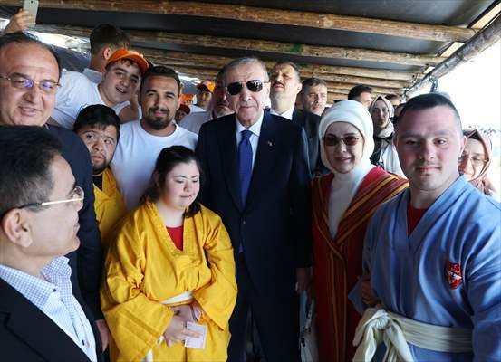 Başkan Erdoğan'ın Etnospor ziyaretinden ilgi çeken kareler