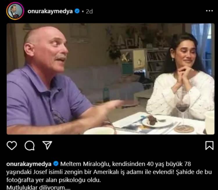 <p>Magazin yazarı Onur Akay’ın iddiasına göre, Miraloğlu’nun yeni eşinin adının Josef olduğu belirtildi.</p>
