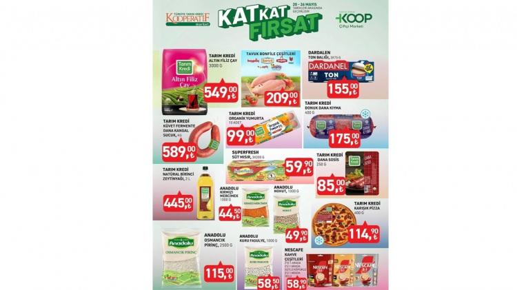 <p>Tarım Kredi Altın Filiz Çay 3000 G 549.00 TL</p>
<p>Tarım Kredi Küvet Fermente Dana Kangal Sucuk KG 589.00 TL</p>
<p>Tavuk Bonfile Çeşitleri 209.00 TL</p>
<p>Dardanel Ton Balığı 155.00 TL</p>
<p>Tarım Kredi Organik Yumurta 10 Adet 99.00 TL</p>
<p>Tarım Kredi Donuk Dana Kıyma 175.00 TL</p>
<p>Tarım Kredi Natüral Birinci Zeytinyağı 2 L 445.00 TL</p>