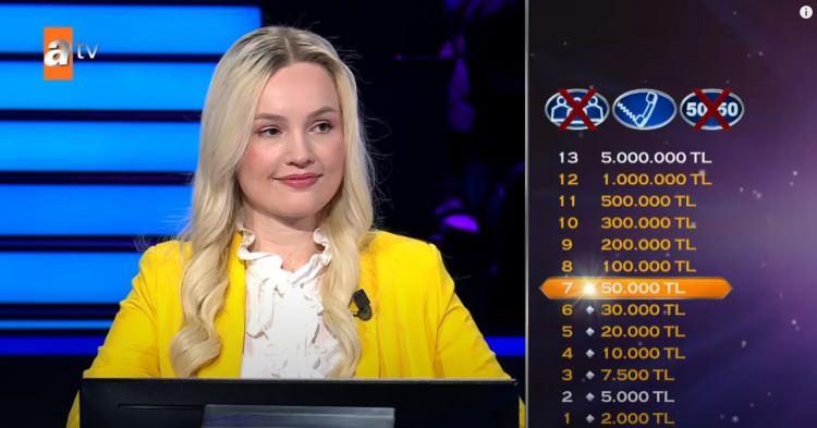 <p>Franziska, yarışmada başarılı bir performans göstererek 500 bin TL değerindeki soruyu görmeye hak kazandı.</p>