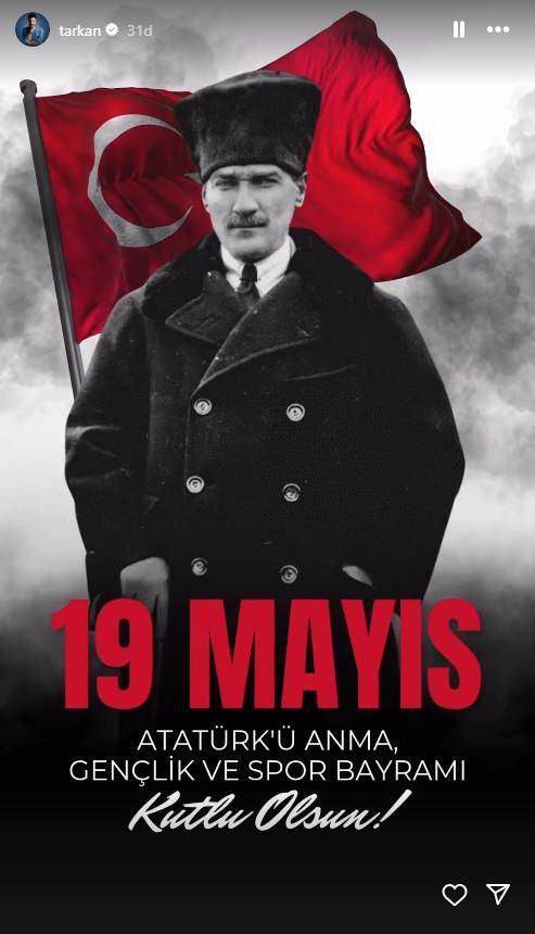 <p><span style="color:#000000"><strong>TARKAN</strong></span></p>

<p><em><span style="color:#000000"><strong>"</strong>19 Mayıs Atat&uuml;rk'&uuml; Anma Gen&ccedil;lik ve Spor Bayramı kutlu olsun."</span></em></p>
