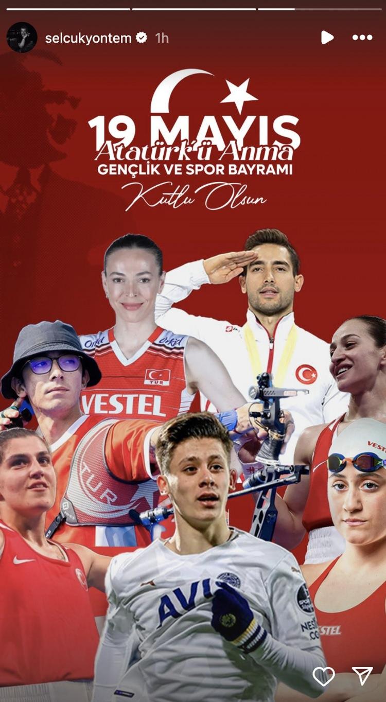 <p><span style="color:#000000"><strong>SEL&Ccedil;UK Y&Ouml;NTEM</strong></span></p>

<p><span style="color:#000000"><em>"19 Mayıs Atat&uuml;rk'&uuml; Anma Gen&ccedil;lik ve Spor Bayramı kutlu olsun."</em></span></p>
