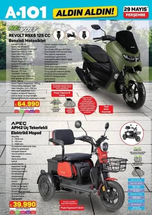 <p>125 CC Benzinli Motosiklet 64.990 TL</p>
<p>Üç Tekerlekli Elektrikli Moped 39.990 TL</p>