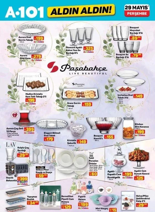 <p>Oval Servis Tabağı 199 TL</p>

<p>Silikon Pilav Kaşığı ve Kepçe 59,50 TL</p>

<p>Tekli Porselen Ürünler 60 TL</p>

<p>Figürlü Matara 199 TL</p>

<p>Yapışmaz Buzluk 34,50 TL</p>

<p>Ayaklı Kapaklı Cam Kurabiyelik 199 TL</p>
