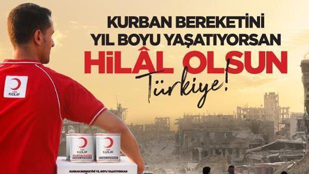<p>Türk Kızılay, kurbanları Türkiye’de kesip konserve yaparak Gazze’ye ulaştırırken,</p>
<p> </p>