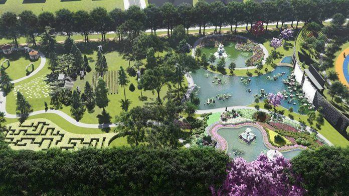 <p>1.600 metre bisiklet yolu, 4.500 metre yürüyüş yolu, 4.483 ağaç ve 103.506 çalı içerir. Ayrıca 232 m² gölet ve süs havuzu ile 40.000 m² koru alanı bulunmaktadır.</p>
<p> </p>