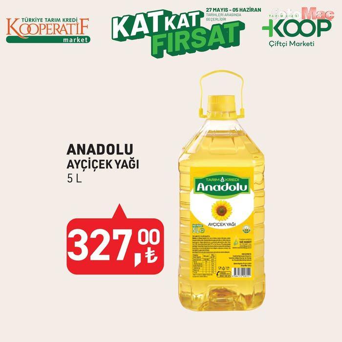 <p><strong>Anadolu Ayçiçek Yağı 5 L: 327 TL</strong></p>

<p> </p>

<p> </p>

<p> </p>

<p> </p>
