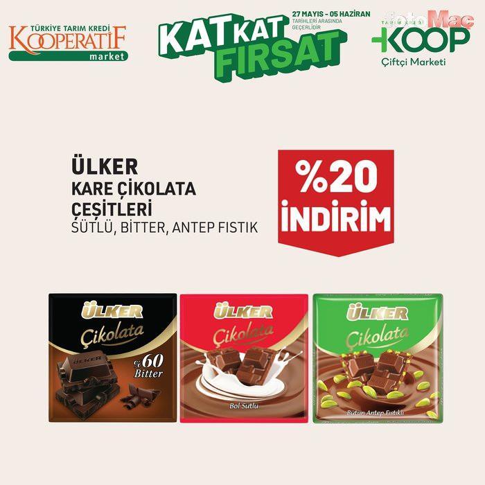<p><strong>Ülker Kare Çikolata Çeşitleri yüzde 20 İndirim</strong></p>
<p> </p>
<p> </p>
<p> </p>