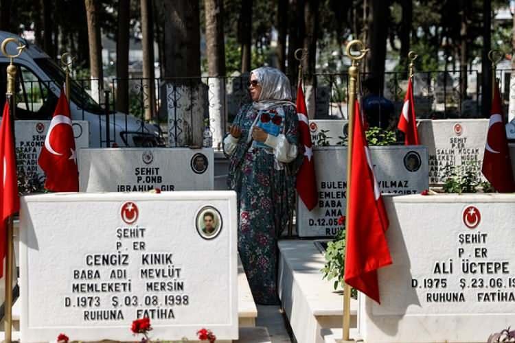 <p><strong>NİĞDE</strong></p>

<p> </p>

<p>Niğde'de Kurban Bayramı öncesinde protokol, şehit aileleri ve gaziler şehitlik ziyareti yaptı. Kur'an-ı Kerim tilavetiyle başlayan ziyarette, kabirlere güller bırakıldı, dua edildi. Niğde Valisi Cahit Çelik, ziyaret sonrası şehit yakınlarının ve gazilerin bayramını kutladı.</p>

<p><strong>SİVAS</strong></p>

<p> </p>

<p>Sivas'ta Kurban Bayramı arifesinde Yukarı Tekke Mezarlığı'ndaki polis ve garnizon şehitliklerinde yoğunluk gözlendi. Şehit yakınları, kabirlerin başında Kur'an-ı Kerim okuyarak dua etti. Vali Yılmaz Şimşek, Belediye Başkanı Adem Uzun ve il protokolü de kentteki şehitlikleri ziyaret etti. Öte yandan, 22 Eylül 2024'te İstanbul'un Ümraniye ilçesinde uğradığı silahlı saldırıda şehit olan polis memuru Şeyda Yılmaz'ın mezarına bayram şekeri bırakıldı.</p>
