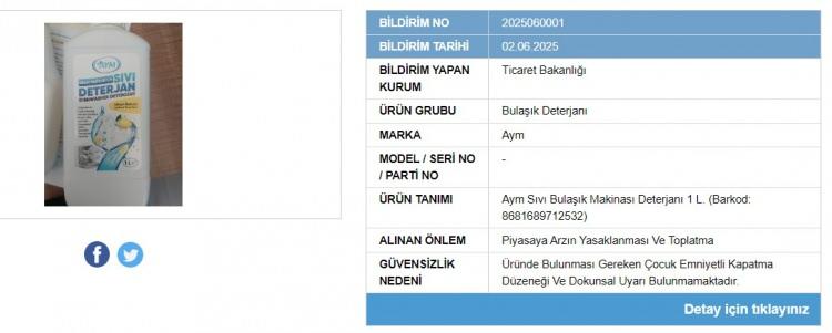 <p>Aym markasına ait bulaşık deterjanı</p>