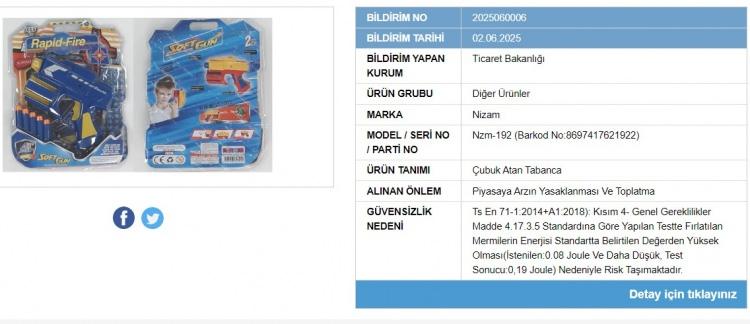 <p>Nizam markasına ait çubuk atan tabanca oyuncağı</p>