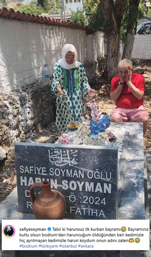 <p><span style="color:#000000">o anları <strong><em>"Tabii ki Harun'suz ilk Kurban Bayramı. Bayramınız kutlu olsun Bodrum'dan Harun'cuğum öldüğünden beri hiç ayrılmayan kedimizle Harun koydum onun adını zaten"</em></strong> notuylasosyal medya hesabından paylaştı. </span></p>
