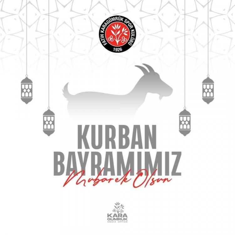 <p>Fatih Karagümrük "Kurban Bayramınız mübarek olsun. Sağlık, huzur ve sevdiklerinizle birlikte nice bayramlara"</p>
