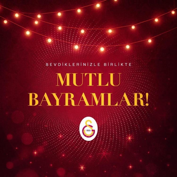 <p>Galatasaray "Kurban Bayramı’nın ülkemize, camiamıza ve tüm İslam alemine hayırlı olmasını temenni ediyor; herkese sevdikleriyle birlikte huzur, sağlık ve mutluluk dolu bir bayram diliyoruz."</p>