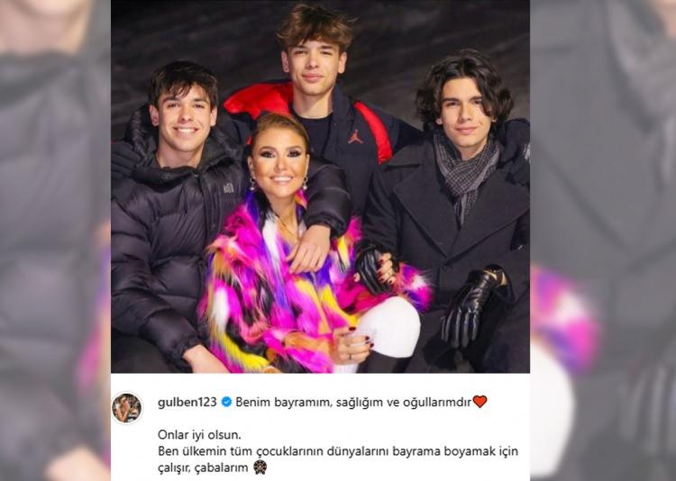 <p><span style="color:rgb(128, 0, 0)"><strong>GÜLBEN ERGEN</strong></span></p>

<p><em><span style="color:rgb(0, 0, 0)"><strong>"Benim bayramım, sağlığım ve oğullarımdır</strong></span></em></p>

<p><em><span style="color:rgb(0, 0, 0)"><strong>Onlar iyi olsun.<br />
Ben ülkemin tüm çocuklarının dünyalarını bayrama boyamak için çalışır, çabalarım"</strong></span></em></p>
