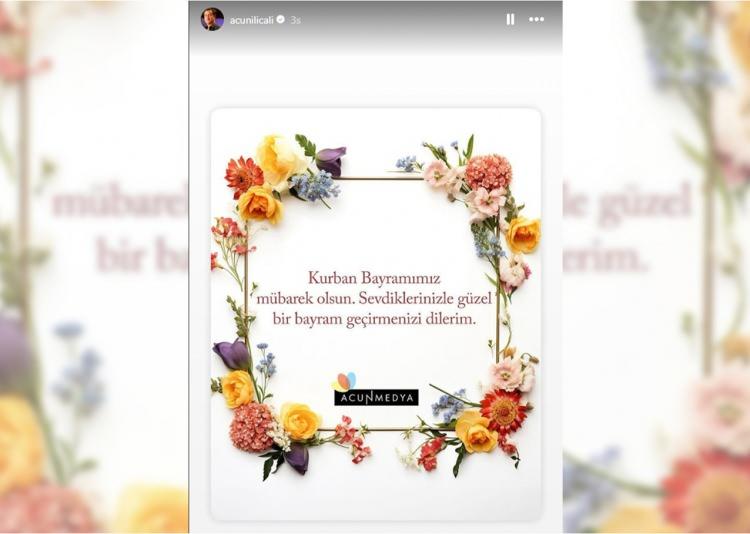 <p><span style="color:rgb(128, 0, 0)"><strong>ACUN ILICALI</strong></span></p>
<p><span style="color:rgb(0, 0, 0)"><em><strong>"Kurban Bayramımız mübarek olsun. Sevdiklerinizlerinizle güzel bir bayram geçirmenizi dilerim."</strong></em></span></p>