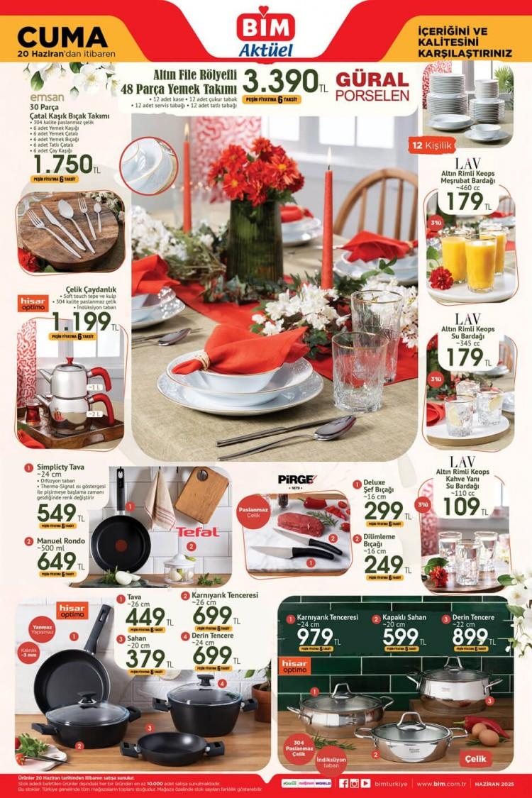 <p> </p>
<p> </p>
<p>• <strong>Güral Porselen Altın File Rölyefli 48 Parça Yemek Takımı:</strong> 3.390 TL<br />
• <strong>Tava:</strong> 449 TL<br />
• <strong>Karnıyarık Tenceresi:</strong> 979 TL</p>