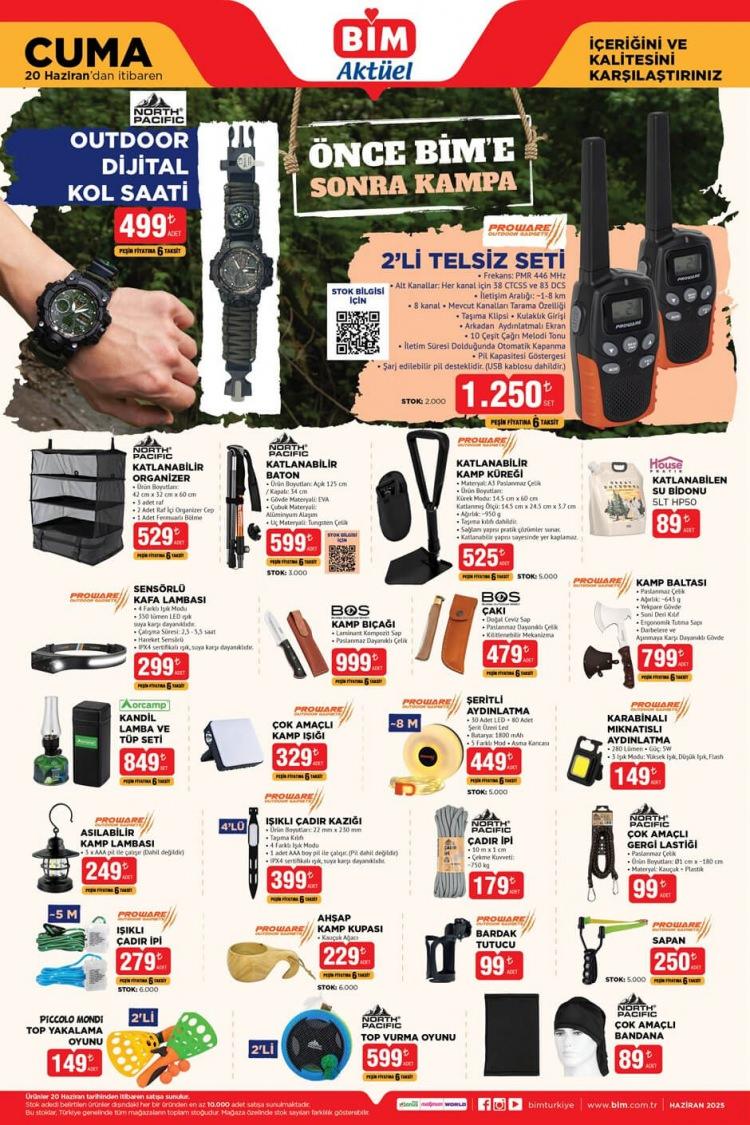 <p> </p>
<p> </p>
<p>• <strong>Katlanabilir Organizer:</strong> 529 TL<br />
• <strong>Katlanabilir Baton:</strong> 599 TL<br />
• <strong>Sensörlü Kafa Lambası:</strong> 299 TL<br />
• <strong>Kamp Bıçağı:</strong> 999 TL<br />
• <strong>Çakı:</strong> 479 TL<br />
• <strong>Kamp Baltası:</strong> 799 TL<br />
• <strong>Katlanabilir Su Bidonu:</strong> 89 TL<br />
• <strong>Çok Amaçlı Kamp Işığı:</strong> 329 TL<br />
• <strong>Sapan:</strong> 250 TL<br />
• <strong>Şeritli Aydınlatma:</strong> 449 TL</p>