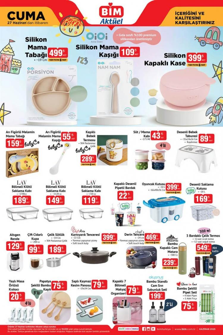 <p> </p>
<p> </p>
<p>• <strong>Silikon Mama Tabağı</strong> 499 TL<br />
• <strong>Silikon Mama Kaşığı</strong> 109 TL<br />
• <strong>Silikon Kapaklı Kase</strong> 399 TL<br />
• <strong>Arı Figürlü Melamin Mama Tabağı</strong> 159 TL<br />
• <strong>Arı Figürlü Melamin Mama Kaşığı</strong> 55 TL<br />
• <strong>Kaşıklı Bebek Termosu</strong> 289 TL<br />
• <strong>Süt / Mama Kabı</strong> 43 TL<br />
• <strong>Desenli Bebek Taburesi</strong> 89 TL<br />
• <strong>Bölmeli Kilitli Saklama Kabı (1700 cc)</strong> 189 TL<br />
• <strong>Bölmeli Kilitli Saklama Kabı (1120 cc)</strong> 149 TL<br />
• <strong>Bölmeli Kilitli Saklama Kabı (720 cc)</strong> 119 TL<br />
• <strong>Kapaklı Desenli Pipetli Bardak</strong> 22 TL<br />
• <strong>Oyuncak Kutusu</strong> 399 TL<br />
• <strong>Desenli Saklama Kutusu (20 L)</strong> 169 TL</p>