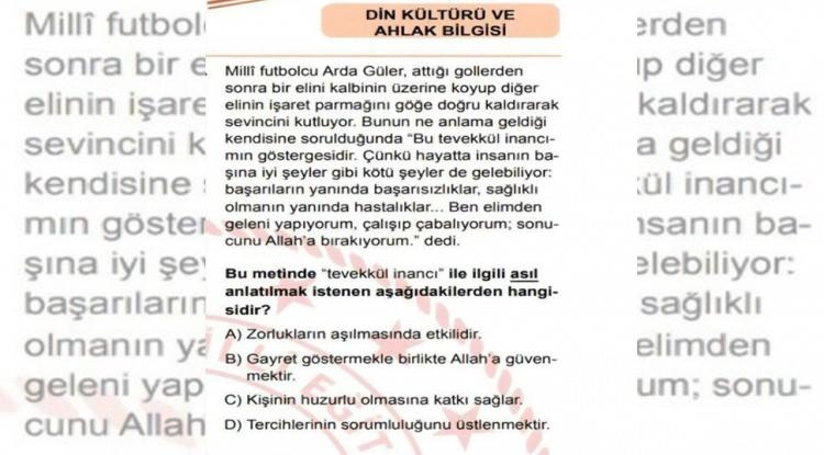 <p><em>LGS'de sorulan Arda Güler sorusu</em></p>
