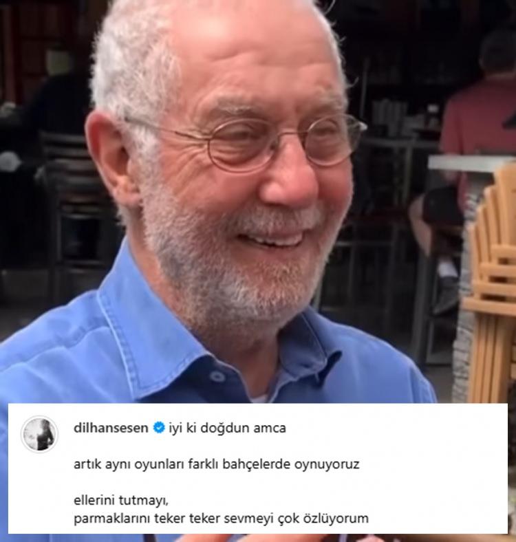 <p><span style="color:#800000"><strong>"FARKLI BAH&Ccedil;ELERDE..."</strong></span></p>

<p><span style="color:#000000">Burhan Şeşen'in kızı Dilhan Şeşen ise İlhan Şeşen'in bir videosunu paylaşarak "<em><strong>İyi ki doğdun amca,&nbsp;artık aynı oyunları farklı bah&ccedil;elerde oynuyoruz.&nbsp;Ellerini tutmayı,&nbsp;parmaklarını teker teker sevmeyi &ccedil;ok &ouml;zl&uuml;yorum."</strong></em> notunu ekledi.</span></p>
