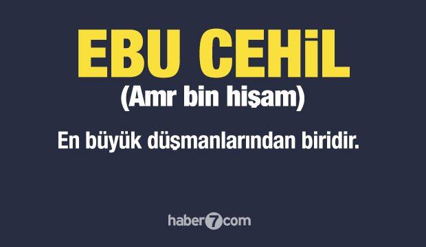 <p><span style="color:#B22222"><strong>1) EBU CEHİL (AMR BİN HİŞAM)</strong></span></p>
<p> </p>
<p>En büyük düşmanlarından biridir. Peygamberimize açıkça düşmanlık etmiş, hakaret ve eziyet etmiştir.</p>
<p> </p>
<p><strong>Mekke'nin ileri gelenlerinden olup İslam'ın yayılmasını engellemek için her türlü yolu denemiştir.</strong></p>