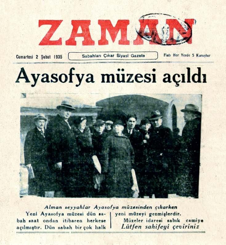 <p>2 Şubat 1935 - Zaman Gazetesi</p>