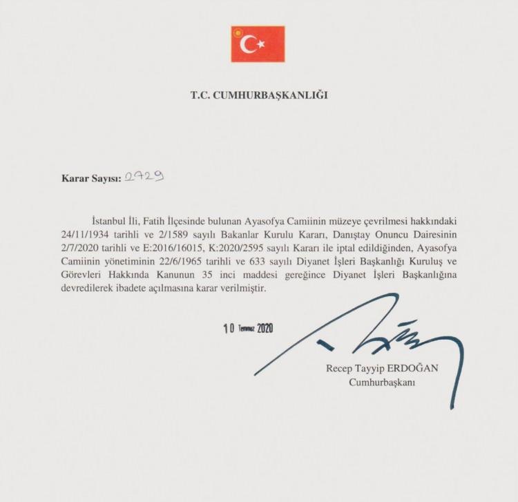 <p>Danıştay, 10 Temmuz 2020 tarihinde söz konusu Bakanlar Kurulu kararını iptal etmiştir.</p>
<p> </p>
<p> </p>