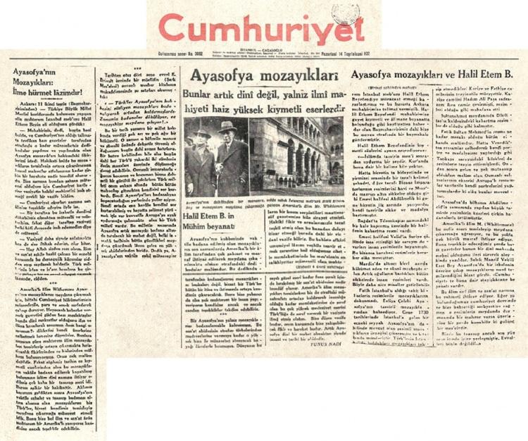 <p>14 Kasım 1932 - Cumhuriyet Gazetesi</p>
