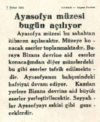<p>1 Şubat 1935 - Haber Gazetesi</p>