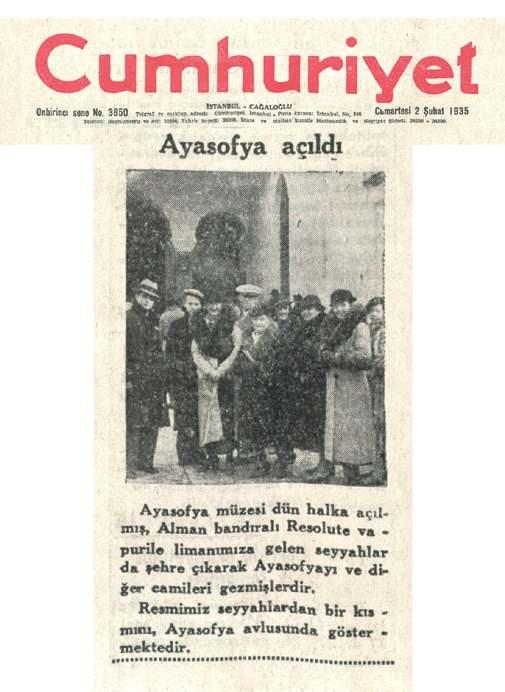 <p>2 Şubat 1935 - Cumhuriyet Gazetesi</p>