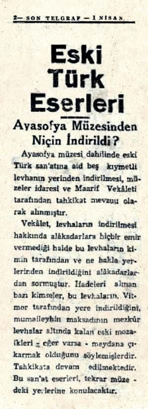 <p>1 Nisan 1939 - Son Telgraf Gazetesi</p>
