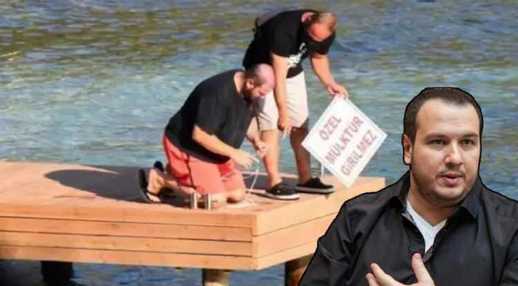 <p><em><strong>Ünlü komedyen Şahan Gökbakar'ın Marmaris'te satın aldığı villanın önüne izinsiz kurduğu ve "Özel mülktür girilmez" tabelası astığı iskele, mahkeme kararıyla yıkıldı.</strong></em></p>
