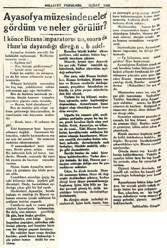 <p>6 Şubat 1935 - Milliyet Gazetesi</p>

