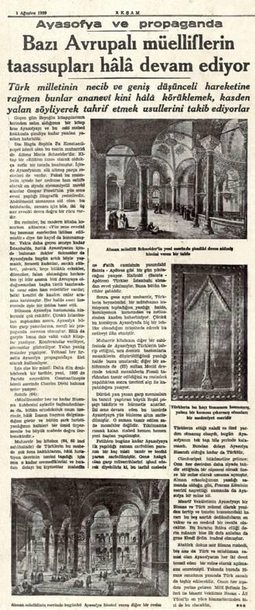 <p>1 Ağustos 1939 - Akşam Gazetesi</p>